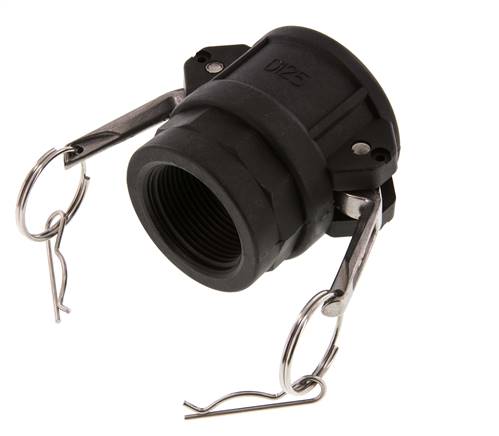 Camlock DN 40 (1 1/2'') Polypropylene Coupling Rp 1 1/4'' Female Thread Type D MIL-C-27487