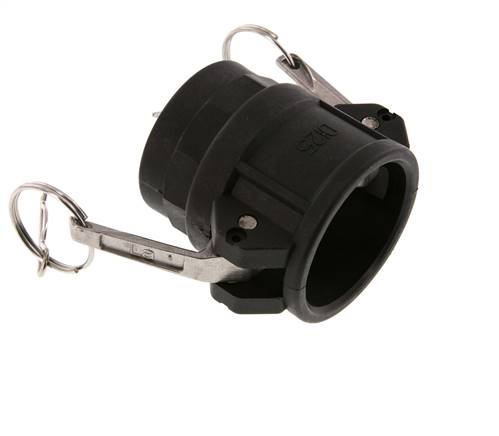 Camlock DN 40 (1 1/2'') Polypropylene Coupling Rp 1 1/4'' Female Thread Type D MIL-C-27487
