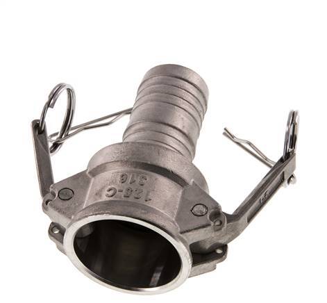 Camlock DN 32 (1 1/4'') Stainless Steel Coupling Hose Pillar (32 mm) Type C MIL-C-27487