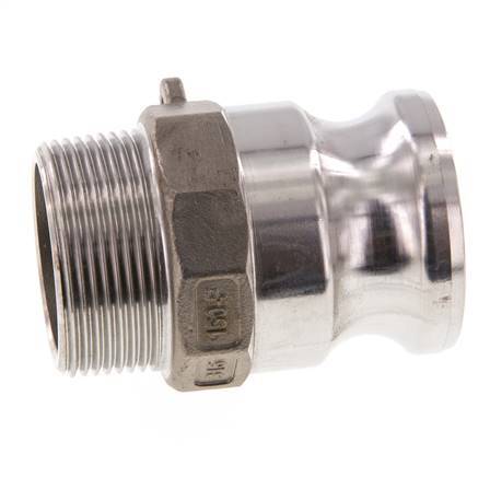 Camlock DN 40 (1 1/2'') Stainless Steel Coupling R 1 1/2'' Male Thread Type F MIL-C-27487