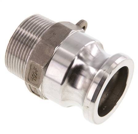 Camlock DN 40 (1 1/2'') Stainless Steel Coupling R 1 1/2'' Male Thread Type F MIL-C-27487