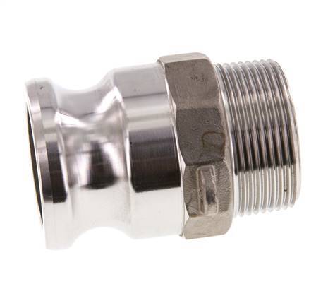 Camlock DN 40 (1 1/2'') Stainless Steel Coupling R 1 1/2'' Male Thread Type F MIL-C-27487
