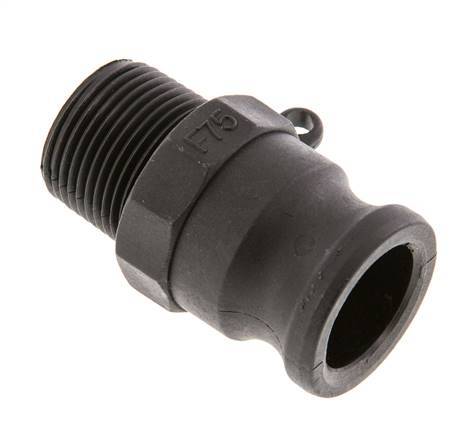 Camlock DN 20 (3/4'') Polypropylene Coupling R 3/4'' Male Thread Type F MIL-C-27487 [2 Pieces]