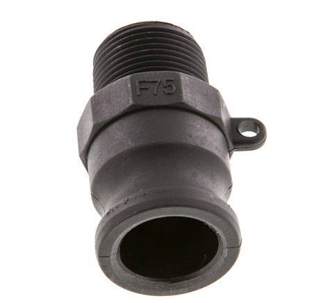 Camlock DN 20 (3/4'') Polypropylene Coupling R 3/4'' Male Thread Type F MIL-C-27487 [2 Pieces]
