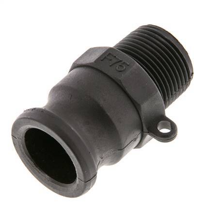 Camlock DN 20 (3/4'') Polypropylene Coupling R 3/4'' Male Thread Type F MIL-C-27487 [2 Pieces]