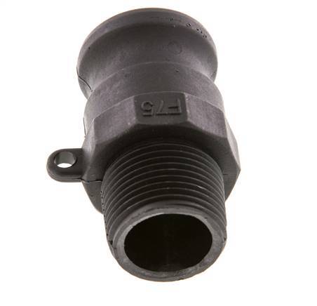 Camlock DN 20 (3/4'') Polypropylene Coupling R 3/4'' Male Thread Type F MIL-C-27487 [2 Pieces]