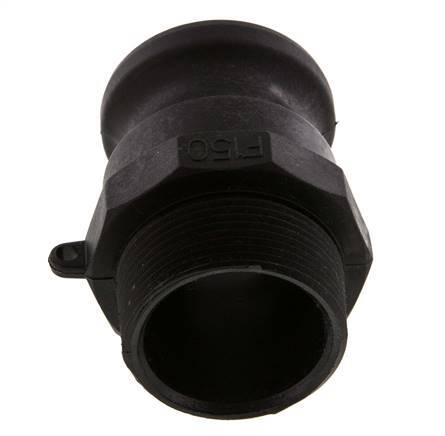 Camlock DN 40 (1 1/2'') Polypropylene Coupling R 1 1/2'' Male Thread Type F MIL-C-27487 [2 Pieces]