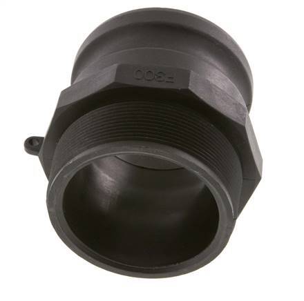 Camlock DN 75 (3'') Polypropylene Coupling R 3'' Male Thread Type F MIL-C-27487