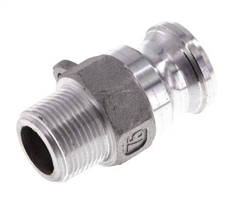 Camlock DN 20 (3/4'') Aluminium Coupling R 3/4'' Male Thread Type F MIL-C-27487