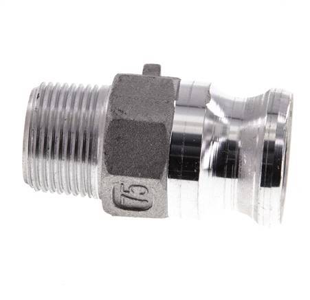 Camlock DN 20 (3/4'') Aluminium Coupling R 3/4'' Male Thread Type F MIL-C-27487