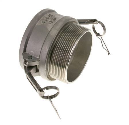 Camlock DN 90 (4'') Stainless Steel Coupling 4'' Male NPT Thread Type B MIL-C-27487