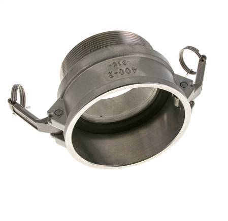 Camlock DN 90 (4'') Stainless Steel Coupling 4'' Male NPT Thread Type B MIL-C-27487