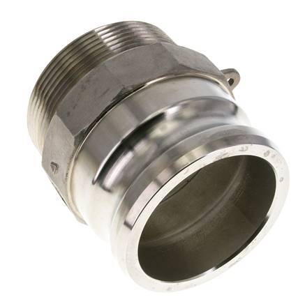 Camlock DN 75 (3'') Stainless Steel Coupling 3'' Male NPT Thread Type F MIL-C-27487