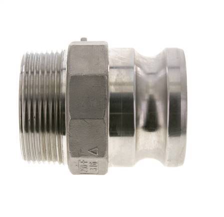 Camlock DN 60 (2 1/2'') Stainless Steel Coupling 2 1/2'' Male NPT Thread Type F MIL-C-27487