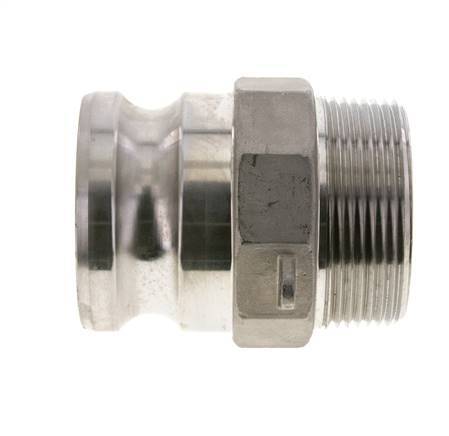 Camlock DN 60 (2 1/2'') Stainless Steel Coupling 2 1/2'' Male NPT Thread Type F MIL-C-27487