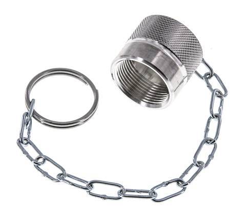NPT 1/4" Aluminum Dust Protection Cap For Coupling plug with Chain
