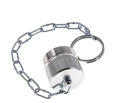 NPT 1/4" Aluminum Dust Protection Cap For Coupling plug with Chain