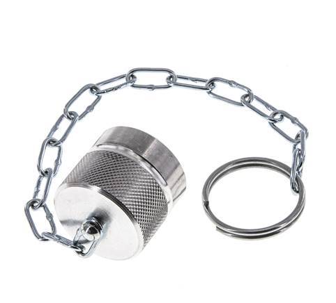 NPT 1/4" Aluminum Dust Protection Cap For Coupling plug with Chain