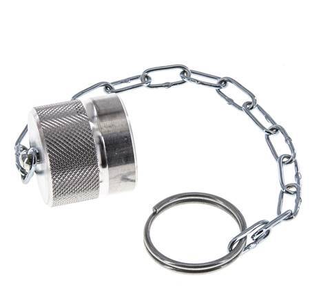 NPT 1/4" Aluminum Dust Protection Cap For Coupling plug with Chain