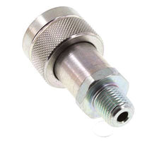 Steel DN 6.3 Hydraulic Coupling Socket 1/4 inch Male NPT Threads ISO 14540 D 15.9 mm