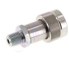 Steel DN 6.3 Hydraulic Coupling Socket 1/4 inch Male NPT Threads ISO 14540 D 15.9 mm
