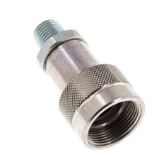 Steel DN 6.3 Hydraulic Coupling Socket 1/4 inch Male NPT Threads ISO 14540 D 15.9 mm