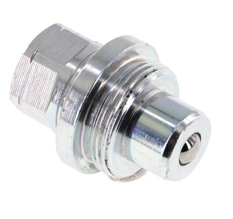 Steel DN 6.3 Hydraulic Coupling Plug 1/4 inch Female NPT Threads ISO 14540 D 15.9 mm