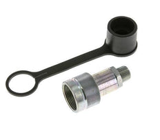 Steel Hydraulic Coupling Socket 3/8 inch Male NPT Threads Dust Cap