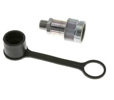 Steel Hydraulic Coupling Socket 3/8 inch Male NPT Threads Dust Cap