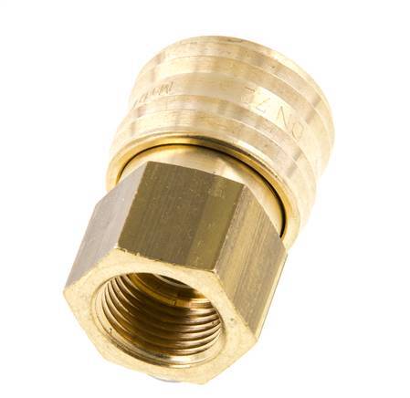 Brass DN 7.2 (Euro) Air Coupling Socket G 3/8 inch Female FKM
