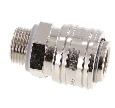 Nickel-plated Brass DN 7.2 (Euro) Air Coupling Socket G 3/8 inch Male FKM