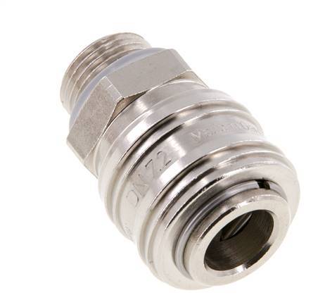 Nickel-plated Brass DN 7.2 (Euro) Air Coupling Socket G 3/8 inch Male FKM