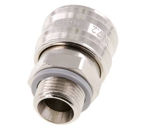 Nickel-plated Brass DN 7.2 (Euro) Air Coupling Socket G 3/8 inch Male FKM