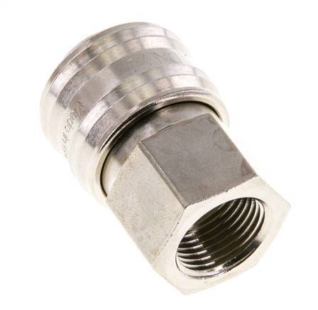 Nickel-plated Brass DN 7.2 (Euro) Air Coupling Socket G 3/8 inch Female FKM