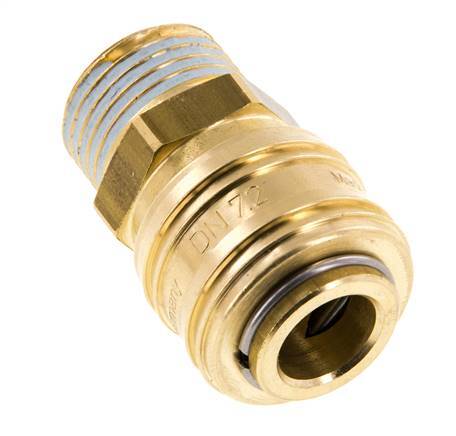 Brass DN 7.2 (Euro) Air Coupling Socket G 1/2 inch Male FKM