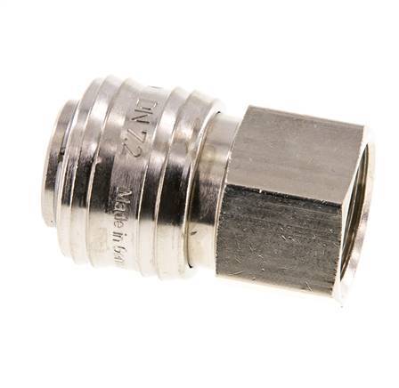 Nickel-plated Brass DN 7.2 (Euro) Air Coupling Socket G 1/2 inch Female FKM