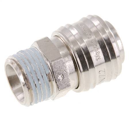 Nickel-plated Brass DN 7.2 (Euro) Air Coupling Socket G 1/2 inch Male FKM