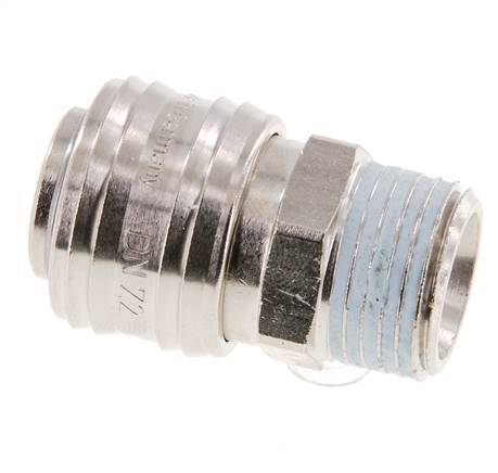 Nickel-plated Brass DN 7.2 (Euro) Air Coupling Socket G 1/2 inch Male FKM