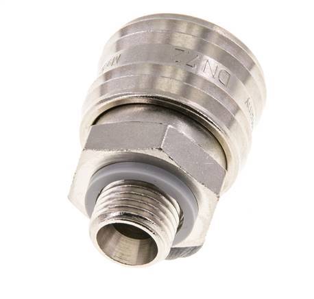 Nickel-plated Brass DN 7.2 (Euro) Air Coupling Socket G 1/4 inch Male FKM