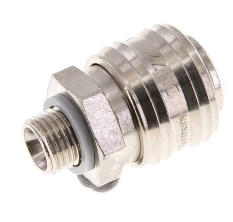 Nickel-plated Brass DN 7.2 (Euro) Air Coupling Socket G 1/4 inch Male FKM