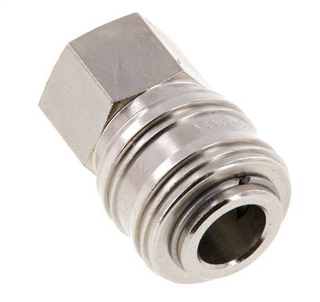 Nickel-plated Brass DN 7.2 (Euro) Air Coupling Socket G 1/4 inch Female FKM