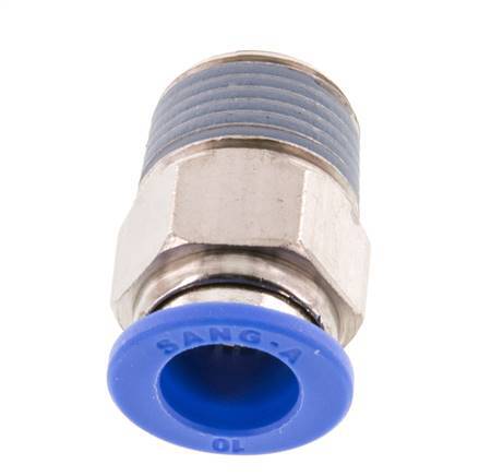 10mm x R3/8'' Push-in Fitting with Male Threads Brass/PA 66 NBR [2 Pieces]