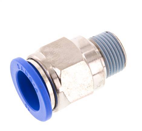 16mm x R3/8'' Push-in Fitting with Male Threads Brass/PA 66 NBR