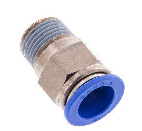16mm x R1/2'' Push-in Fitting with Male Threads Brass/PA 66 NBR