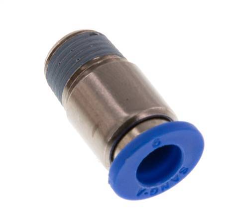 6mm x R1/8'' Push-in Fitting with Male Threads Brass/PA 66 NBR Inner Hexagon [5 Pieces]