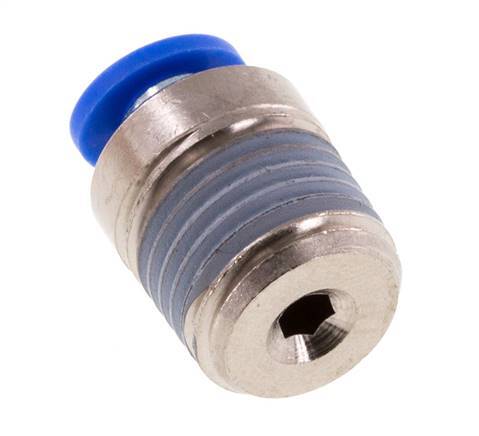 4mm x R1/4'' Push-in Fitting with Male Threads Brass/PA 66 NBR Inner Hexagon [5 Pieces]