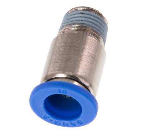 10mm x R1/4'' Push-in Fitting with Male Threads Brass/PA 66 NBR Inner Hexagon [2 Pieces]