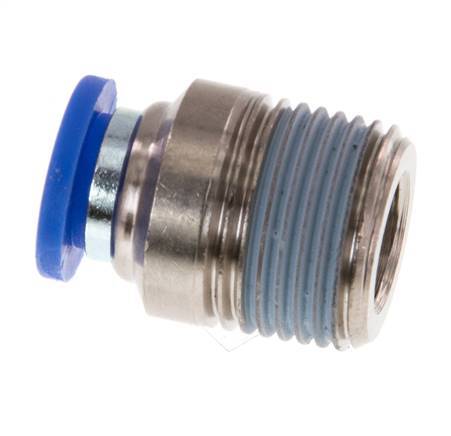 8mm x R3/8'' Push-in Fitting with Male Threads Brass/PA 66 NBR Inner Hexagon [2 Pieces]