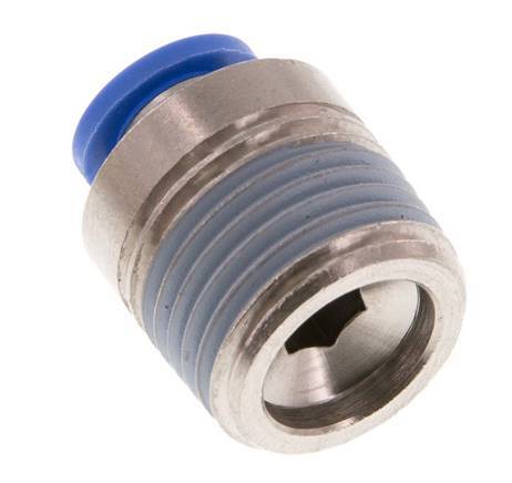 8mm x R1/2'' Push-in Fitting with Male Threads Brass/PA 66 NBR Inner Hexagon [2 Pieces]