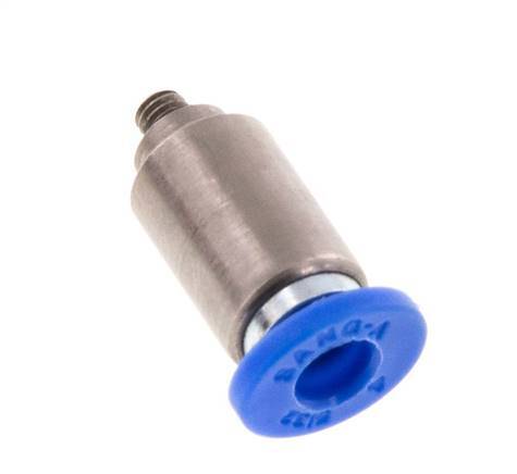 4mm x M 3 Push-in Fitting with Male Threads Brass/PA 66 NBR Inner Hexagon [5 Pieces]